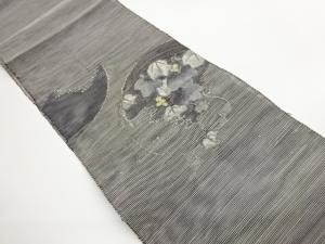 紗 蔦に花模様織出し名古屋帯